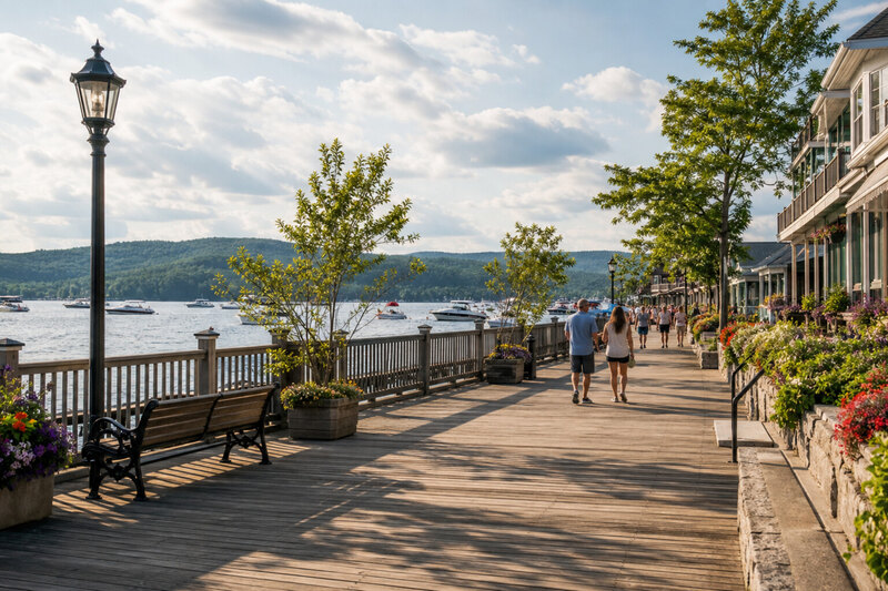 Weirs Beach shoreline on Lake Winnipesaukee