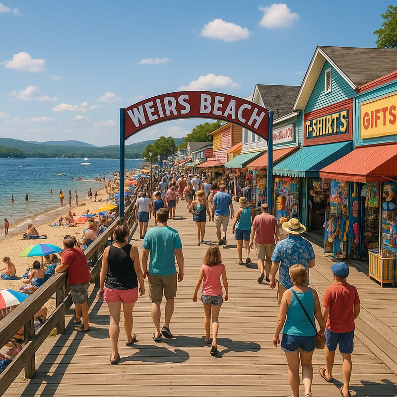 Weirs Beach shoreline on Lake Winnipesaukee