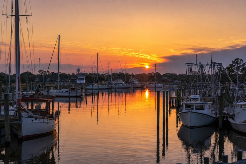 Sunset marina near Lake Charles Louisiana
