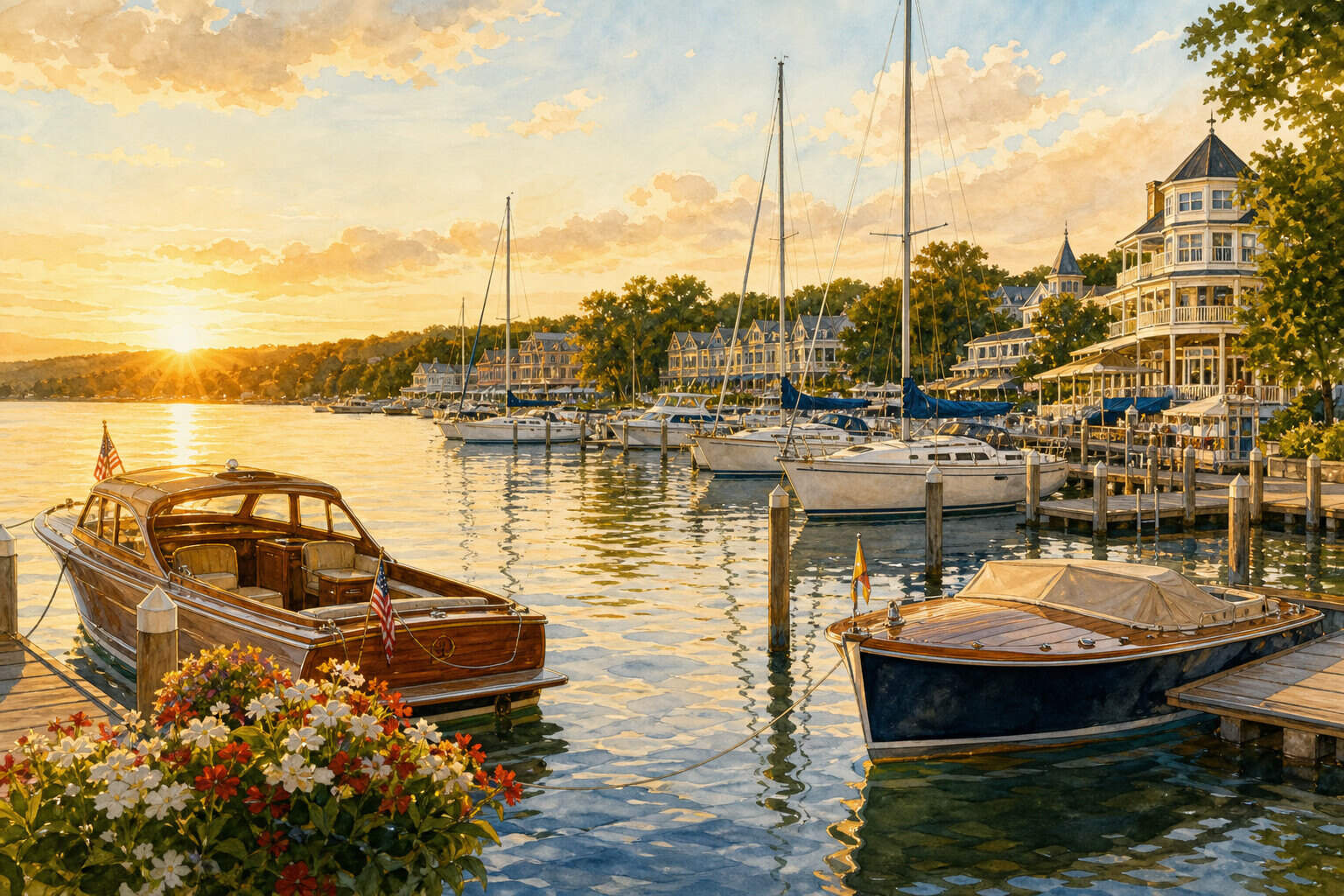 Lake Geneva weekend scene