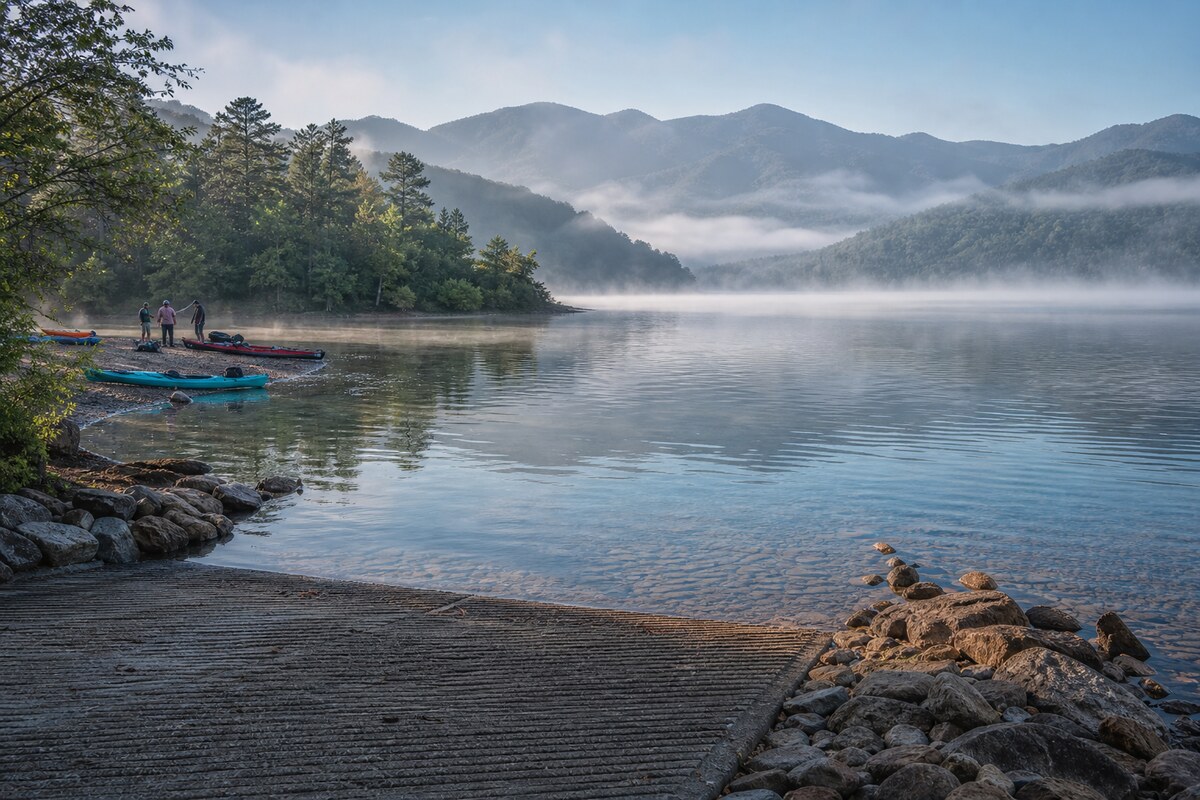 Devils Fork State Park morning on Lake Jocassee
