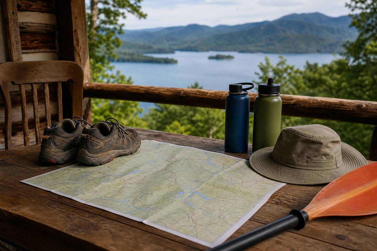 Lake Jocassee meal and weekend map table