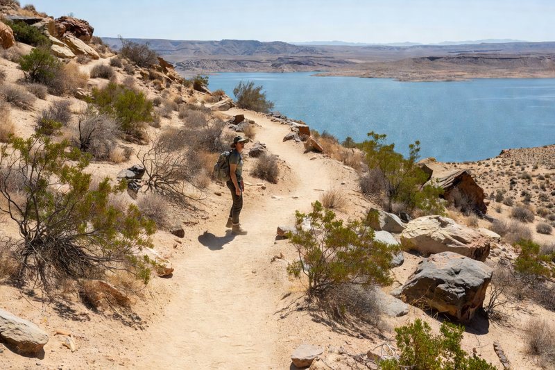 Desert trail above Lake Mead