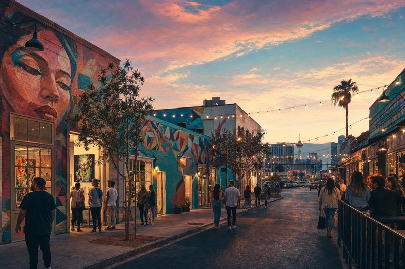 Painterly Las Vegas Arts District street