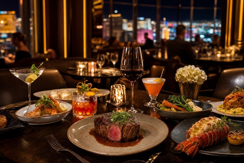 Painterly celebratory Las Vegas dinner table