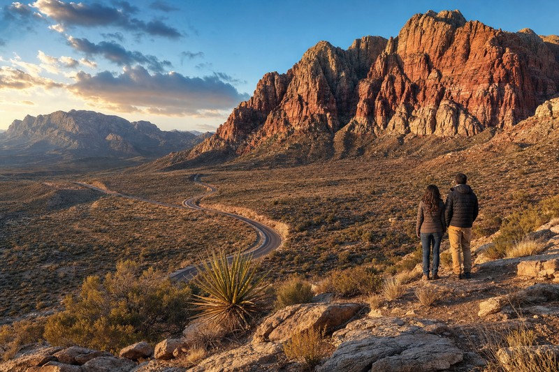 Painterly Red Rock Canyon landscape outside Las Vegas