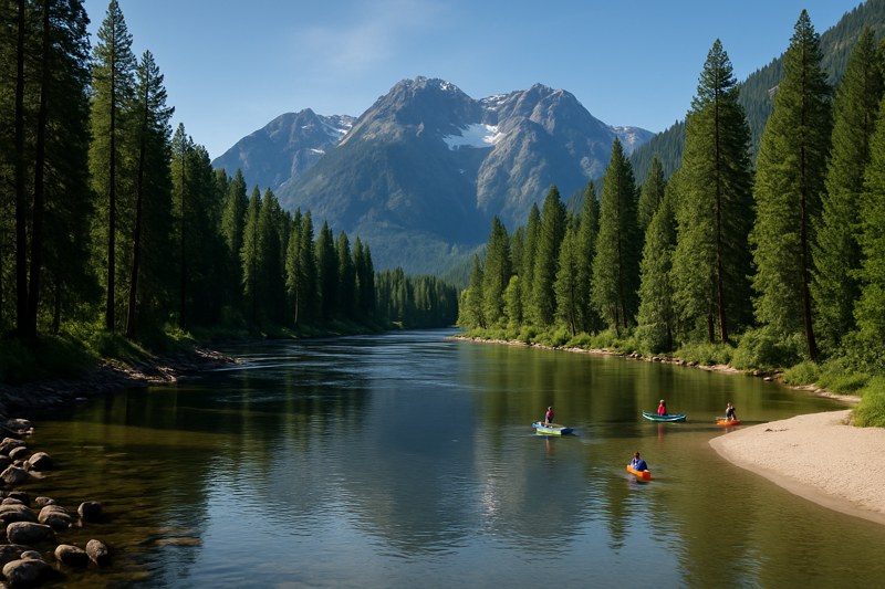 Wenatchee River recreation near Leavenworth