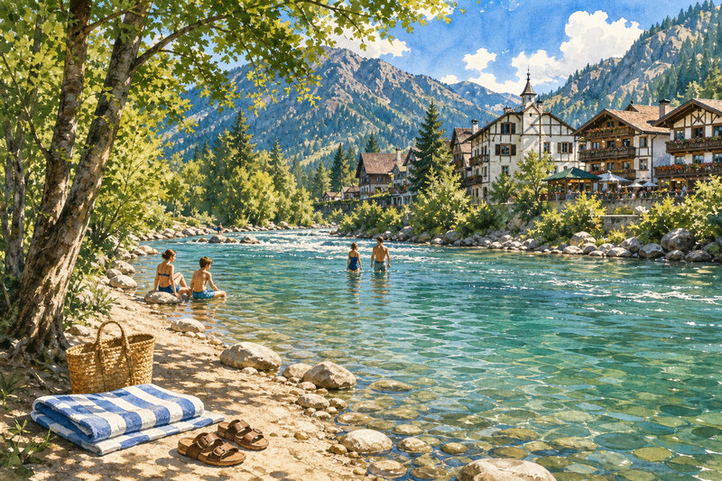 Wenatchee River near Leavenworth lodging areas