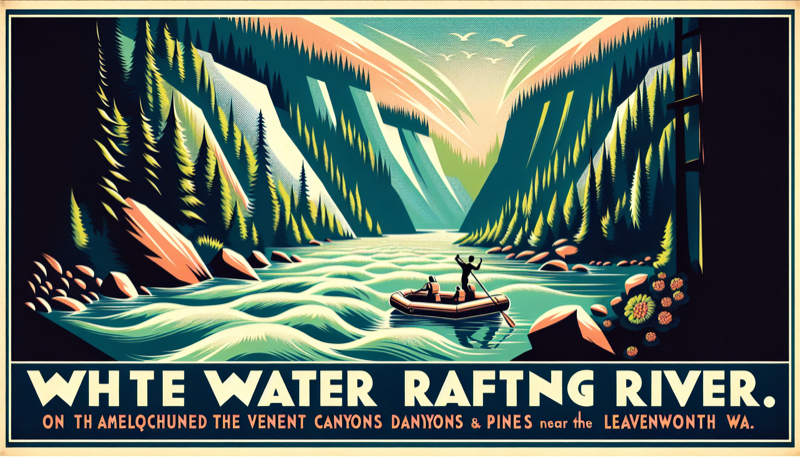 Kayaking on calm section of Wenatchee River with mountains reflected in water