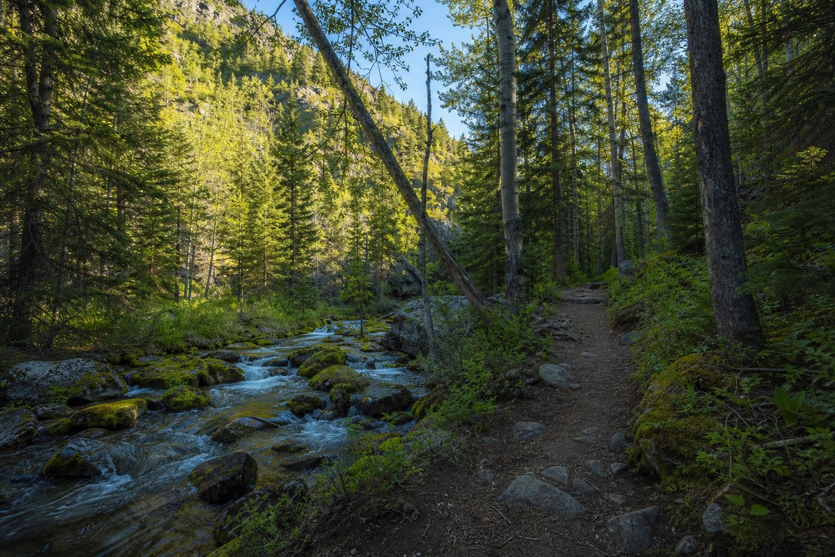 Pine Creek Falls trail in Paradise Valley near Livingston