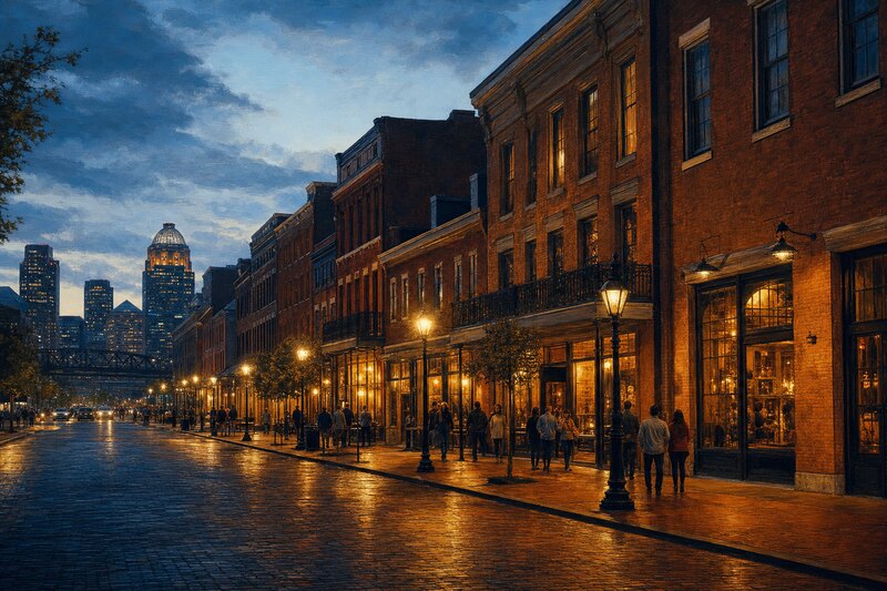 Bourbon City from Whiskey Row to the river
