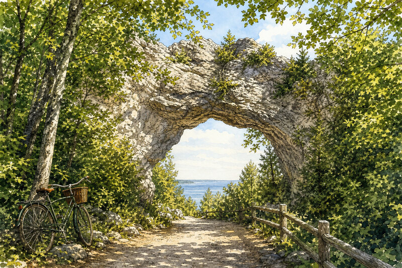 Mackinac Island bluff overlook