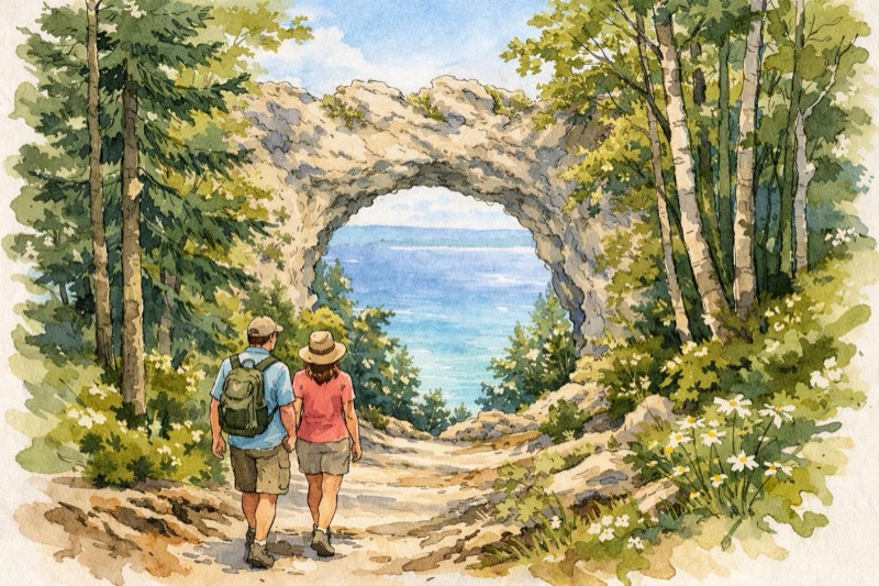 Mackinac Island bluff overlook