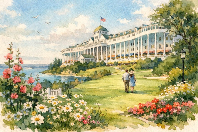Grand Hotel lawn on Mackinac Island