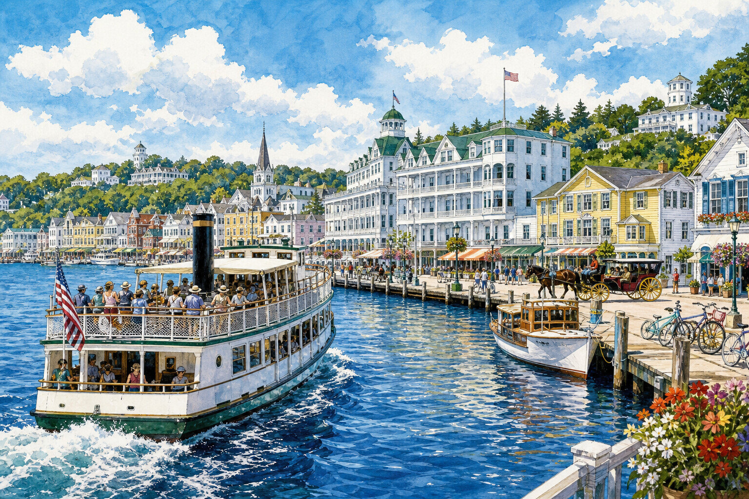 Mackinac Island weekend scene