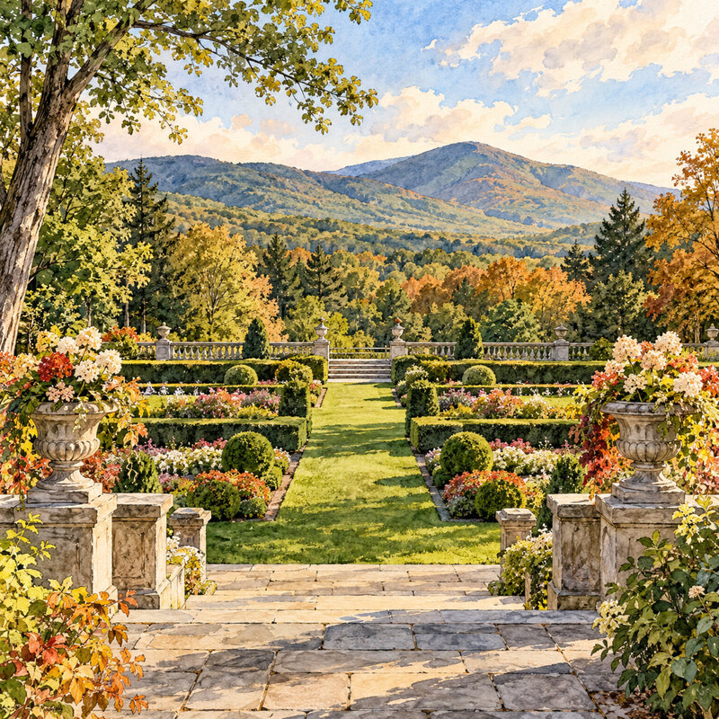 Historic estate and Mount Equinox landscape near Manchester Vermont