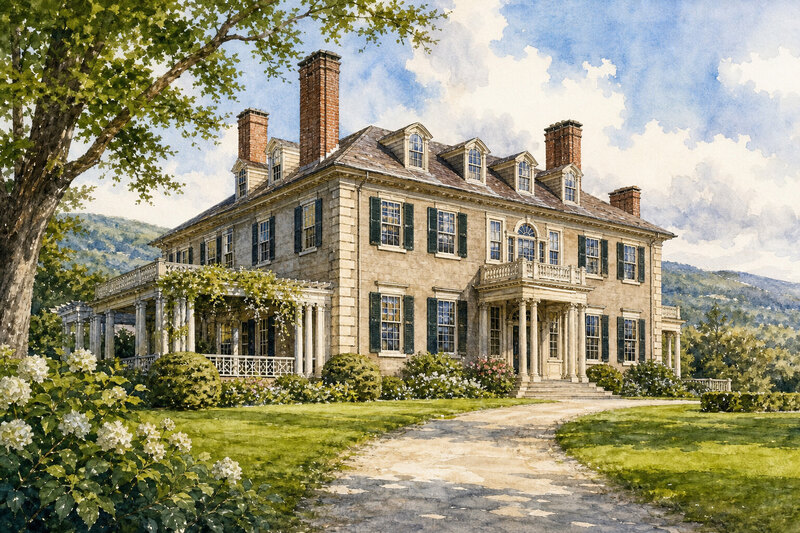 Hildene and Mount Equinox landscape near Manchester