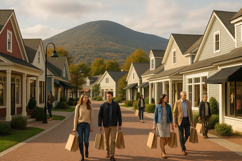 Manchester outlet shopping village scene