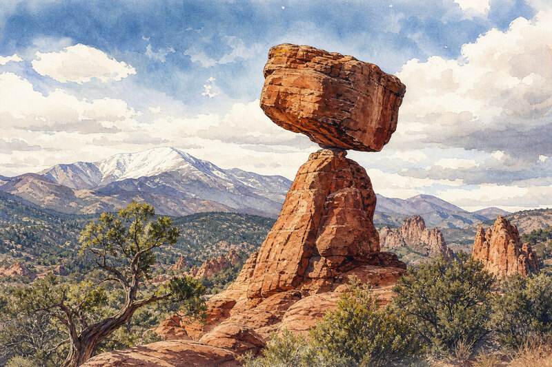 Historic Balancing Rock in Garden of the Gods