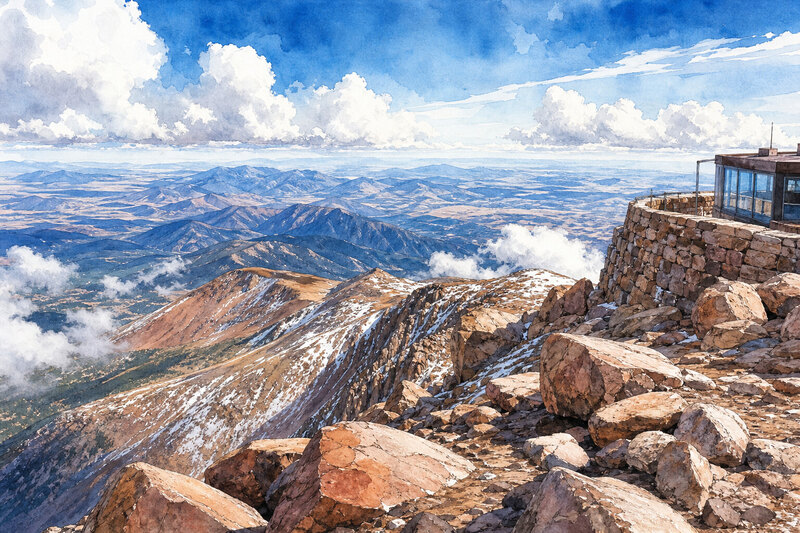 Pikes Peak summit landscape