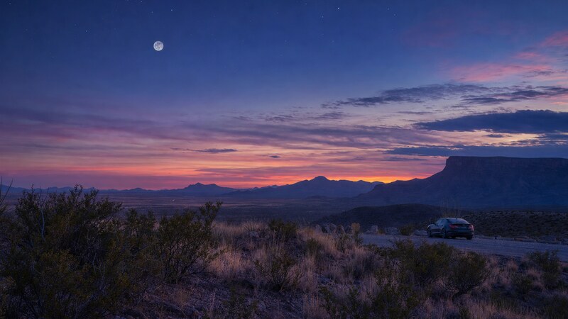 Stars above open high-desert ranchland near Marfa