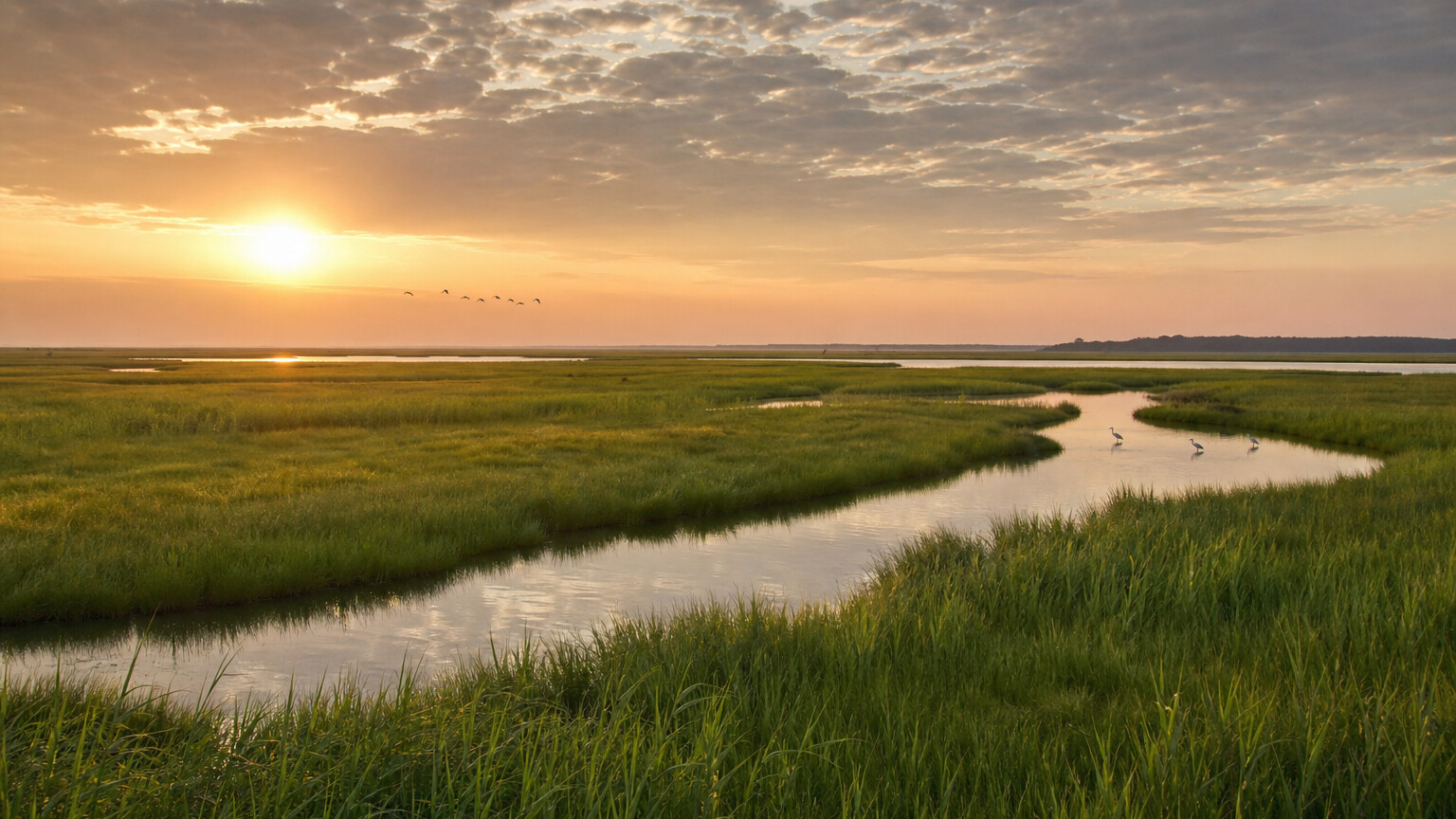 Prime Hook marsh and water near Milford Delaware