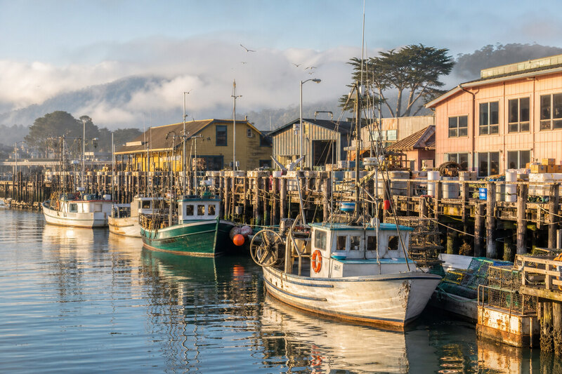 Old Fisherman's Wharf and Monterey Harbor in morning light