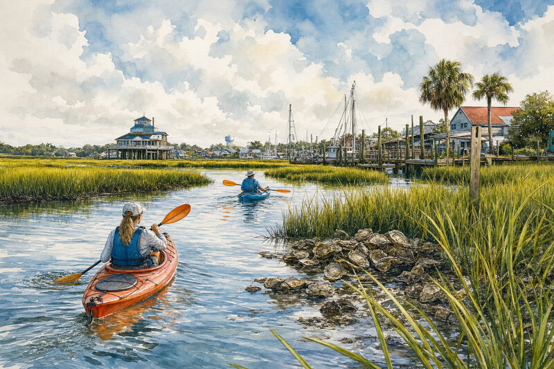Kayaking Murrells Inlet tidal marsh