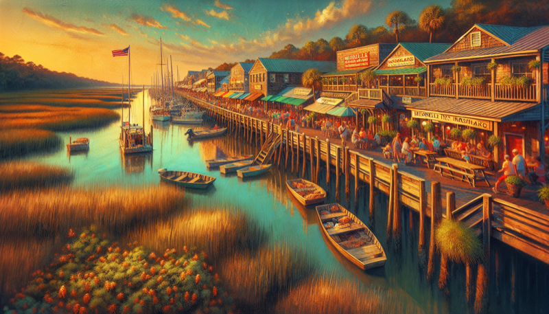 Murrells Inlet Marsh Walk at golden hour