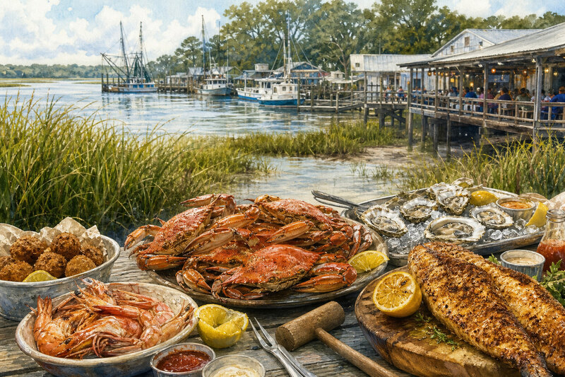 Lowcountry seafood feast