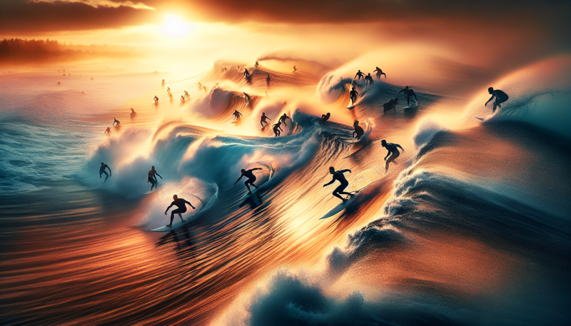 Surfing at Narragansett Town Beach