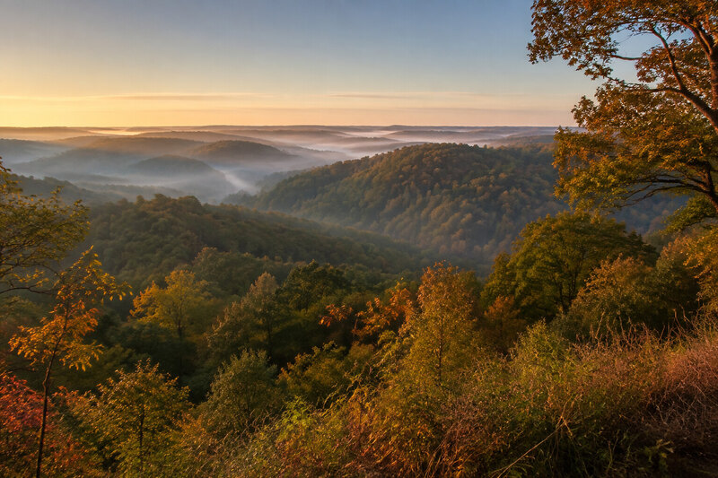 Brown County wooded ridge in autumn