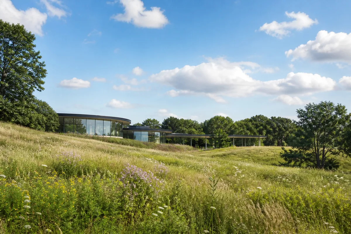 Grace Farms meadow beneath an expansive sky