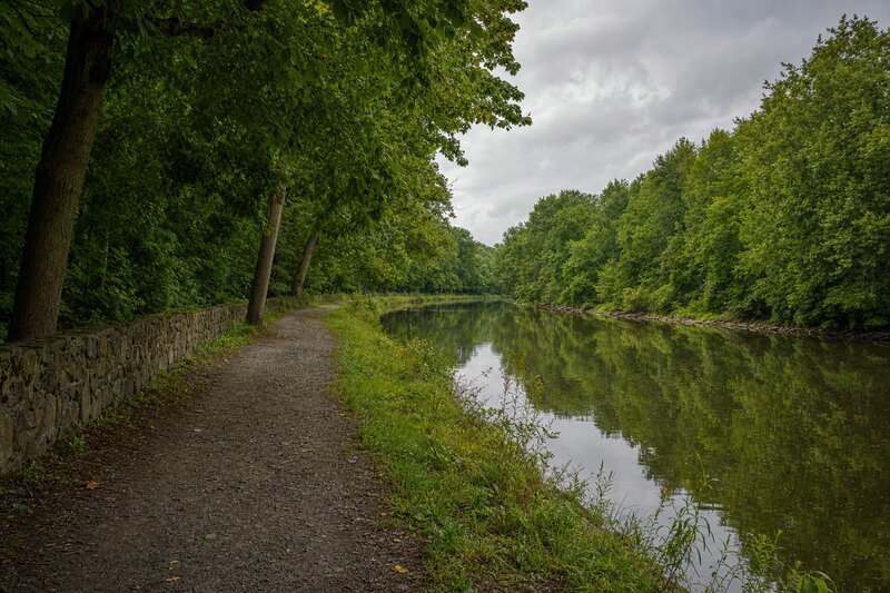 Contextual canal towpath view; check current access before walking
