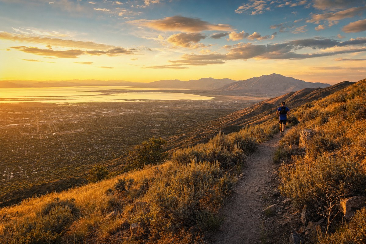 Painterly Bonneville Shoreline Trail above Ogden