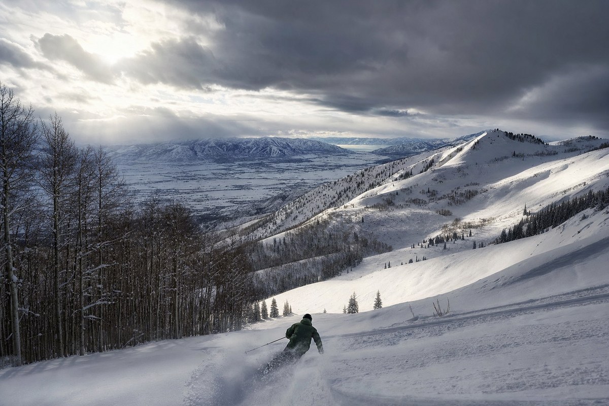 Painterly Powder Mountain ski terrain near Ogden