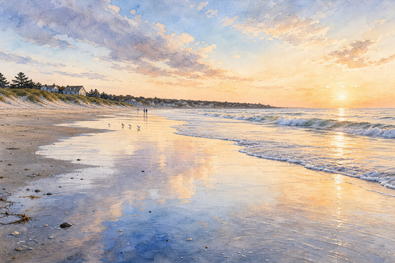 Morning light at Ogunquit Beach