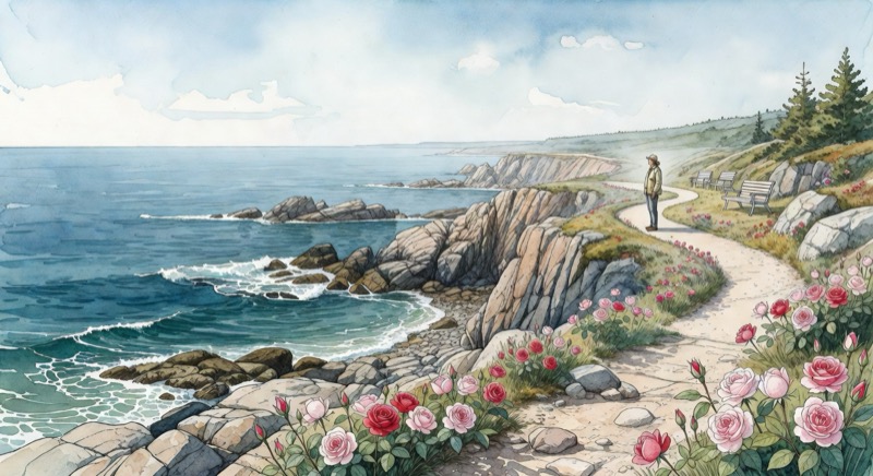 Marginal Way coastal cliffs in Ogunquit