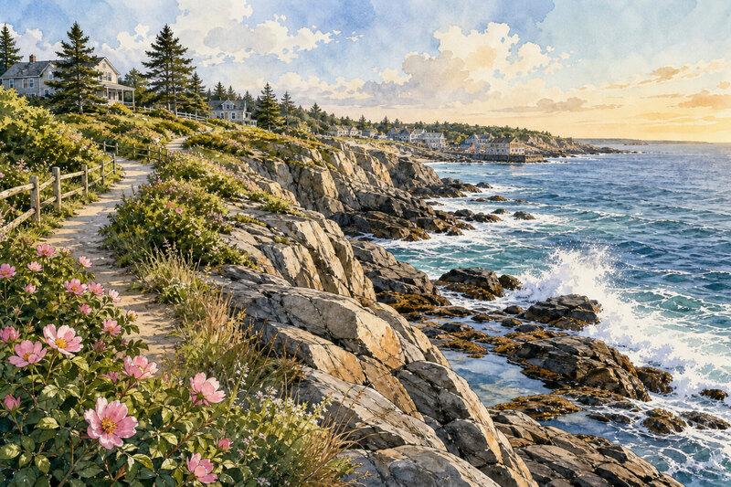 Marginal Way cliffs in Ogunquit