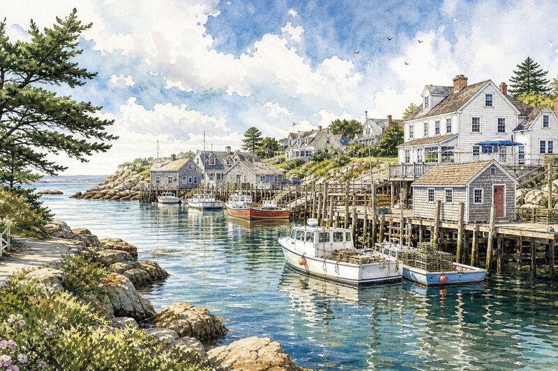Perkins Cove harbor in Ogunquit