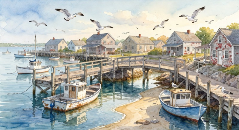 Perkins Cove harbor in Ogunquit