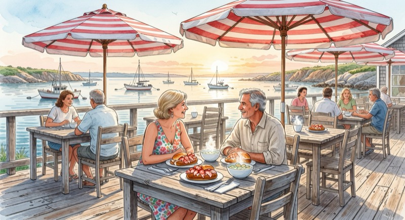 Seafood dinner near the Ogunquit coast