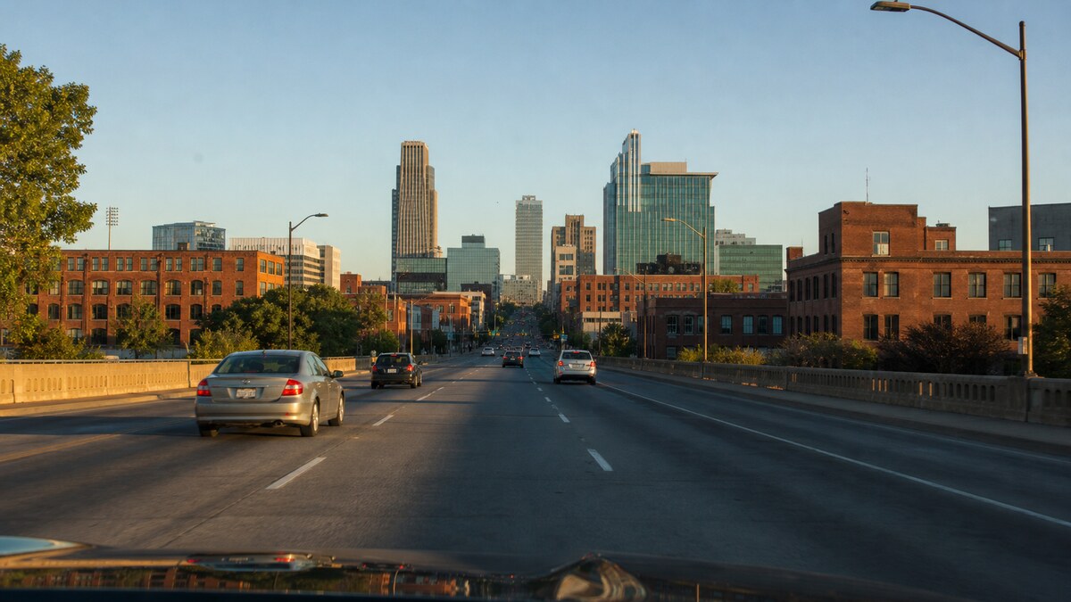 Downtown Omaha arrival streets near the event district