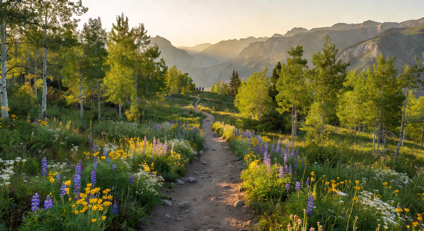 Park City summer trail in the Wasatch mountains