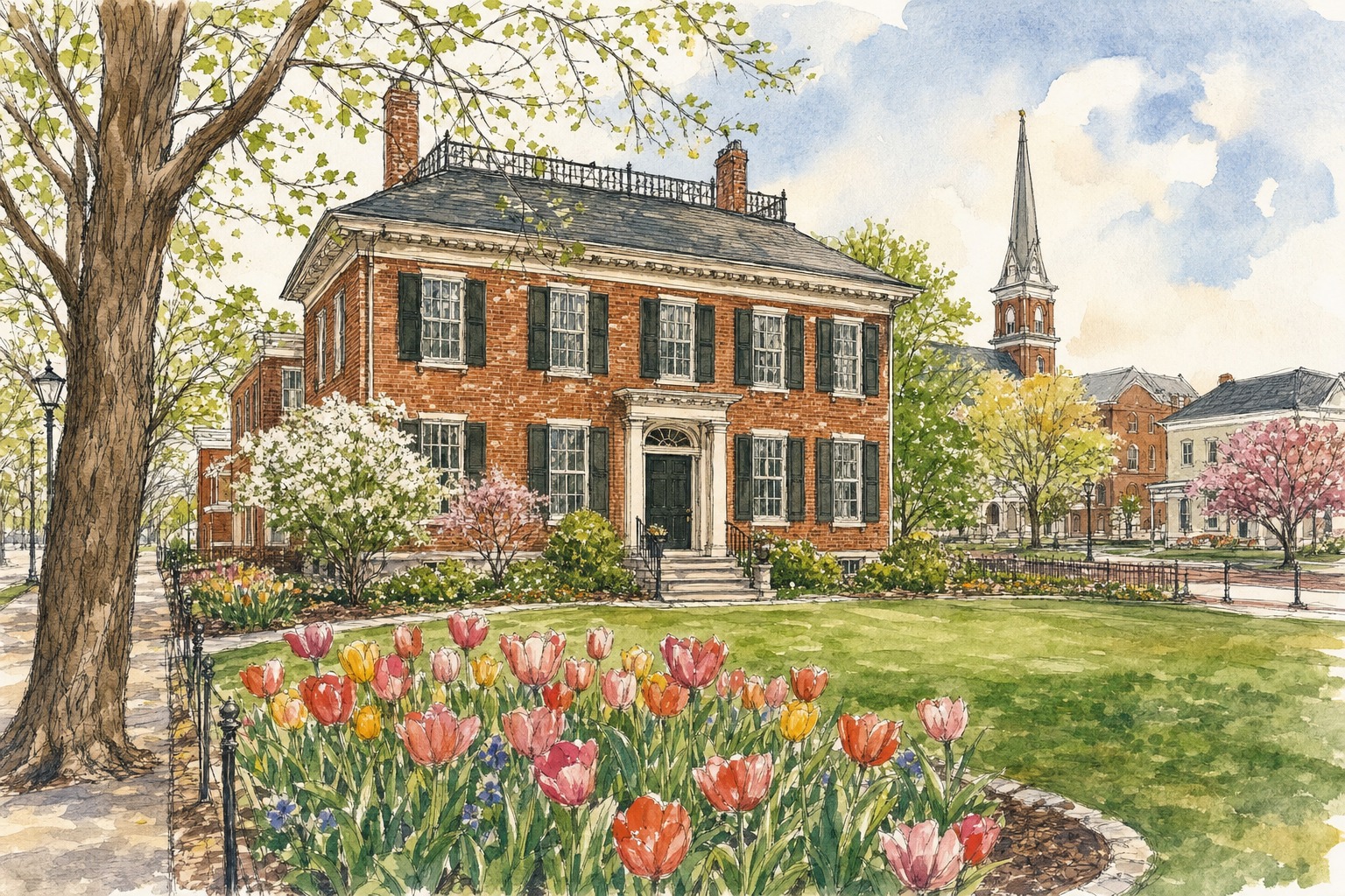 Scholte House and gardens in Pella