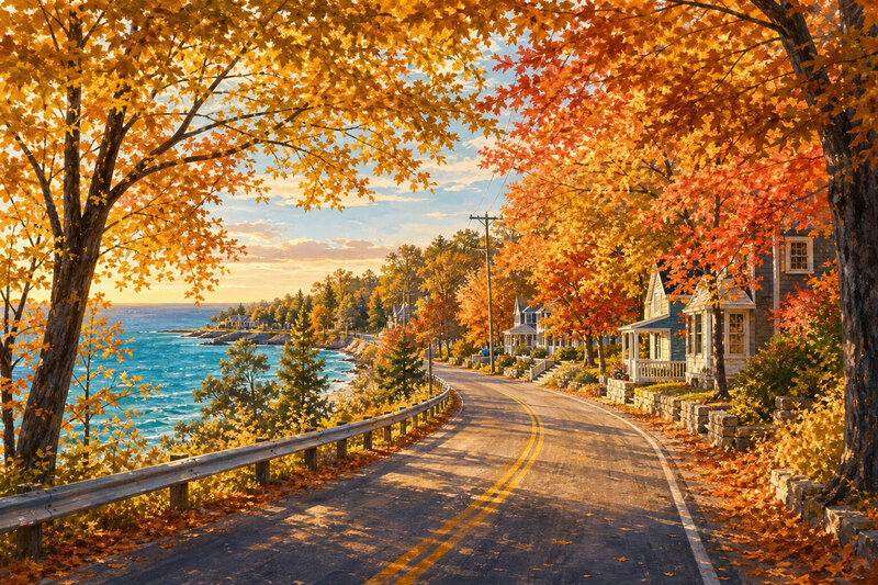 M-119 Tunnel of Trees road in fall color