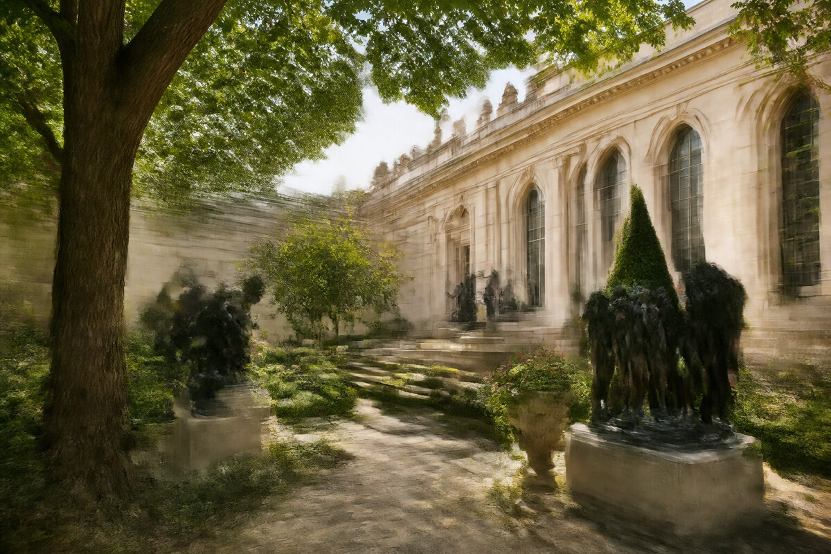 Barnes and Rodin museum gardens along the Parkway