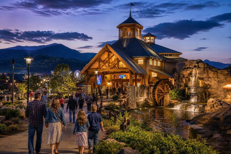 Pigeon Forge dinner-show evening lights