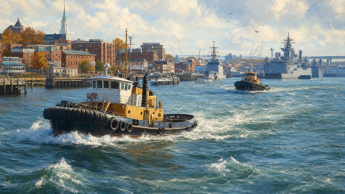 Tugboats and working vessels on the Piscataqua River