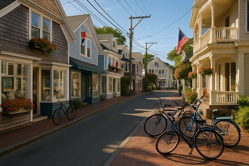 Commercial Street style town scene in Provincetown